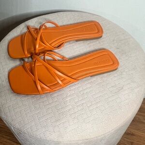 Open Edit Women's Vibrant Orange Sandals